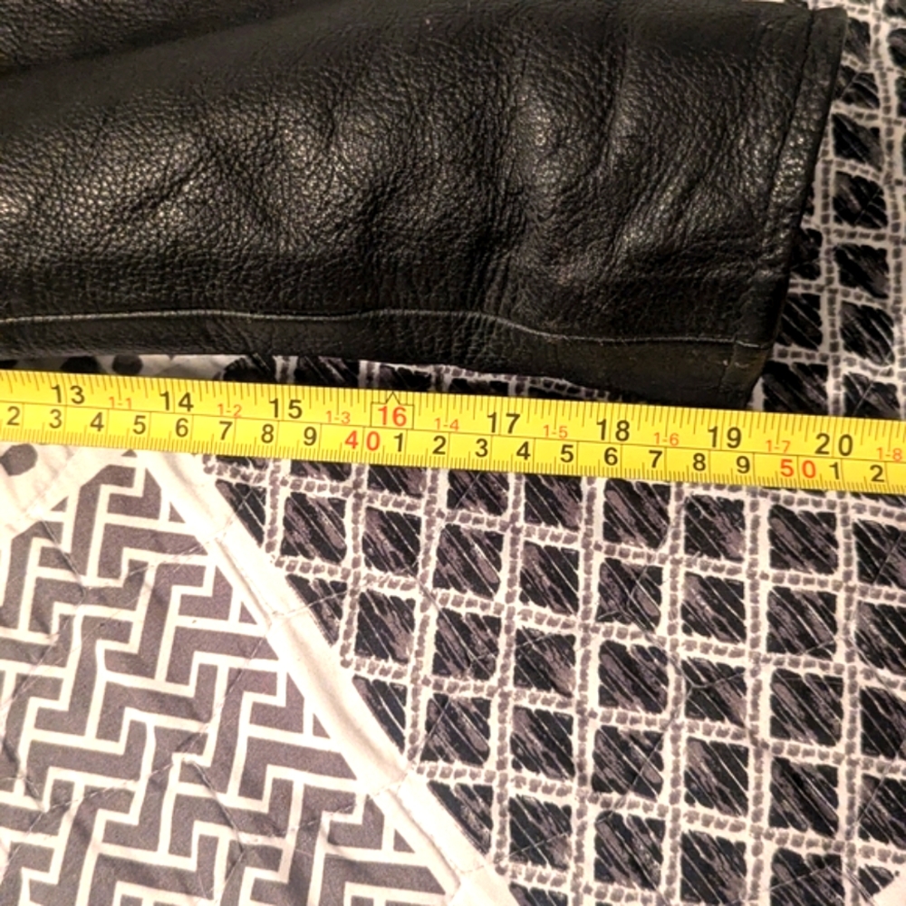Vintage "Vance" Men's Black Leather Motorcycle Jacket with Mandarin Collar - Picture 10 of 10